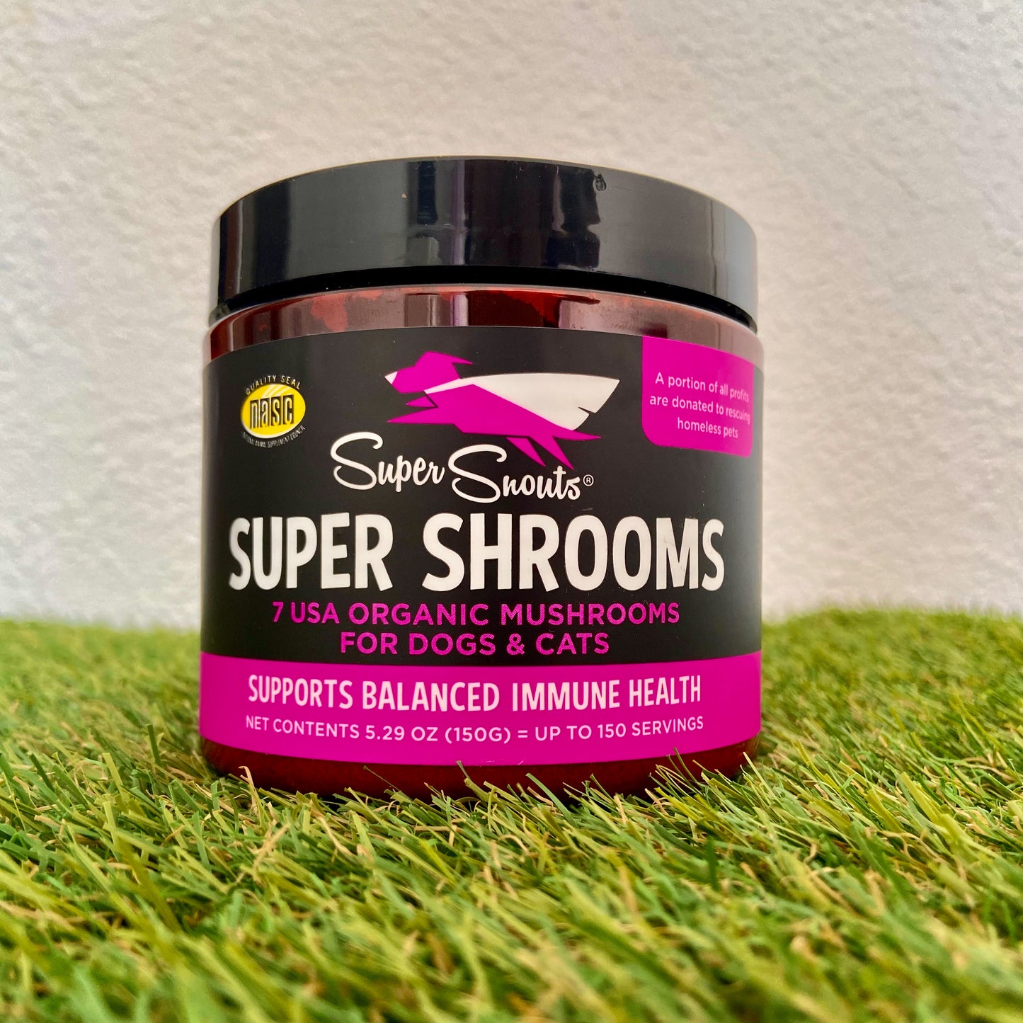 Super Snouts Super Shrooms XL.  Bote de 150 g.