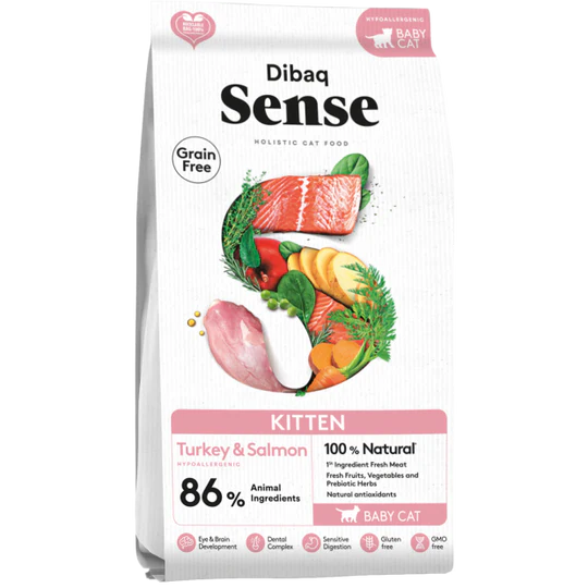 Dibaq Sense Grain Free Kitten - Pienso pavo y salmón para gatos