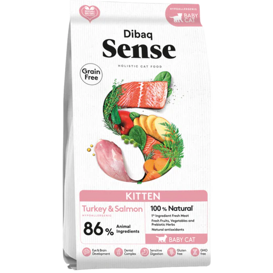 Dibaq Sense Grain Free Kitten - Pienso pavo y salmón para gatos